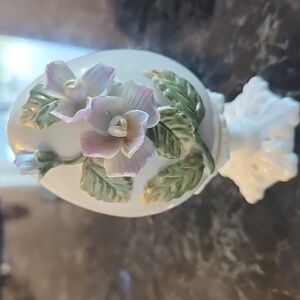 Floral White Decorative Egg